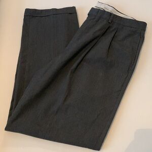 Geoffrey Beene Charcoal Gray Men’s Pleated & Cuffed Leg Dress Pants 36-32
